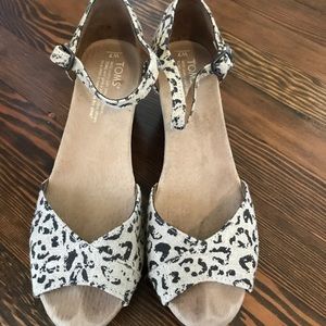 TOMs Wedges - 7 - used/good condition - Leopard